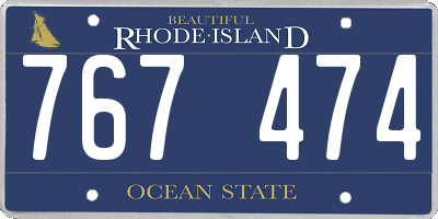 RI license plate 767474