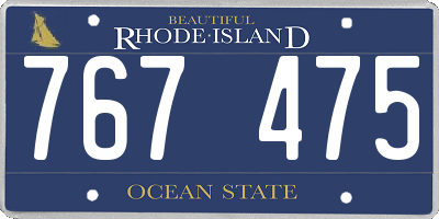 RI license plate 767475