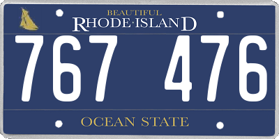 RI license plate 767476