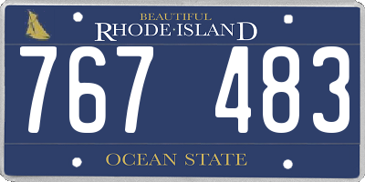 RI license plate 767483