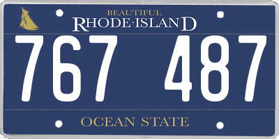 RI license plate 767487
