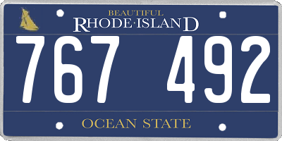 RI license plate 767492