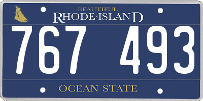 RI license plate 767493