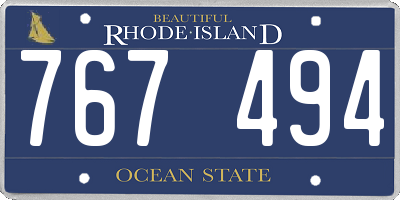 RI license plate 767494