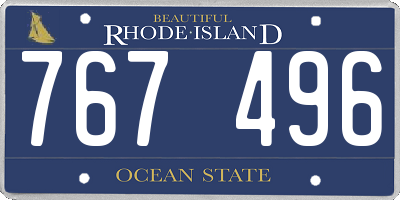 RI license plate 767496