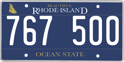 RI license plate 767500