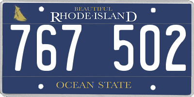 RI license plate 767502