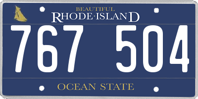 RI license plate 767504