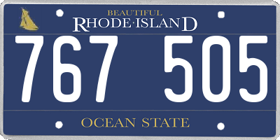 RI license plate 767505