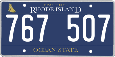 RI license plate 767507