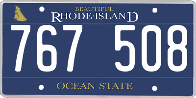 RI license plate 767508