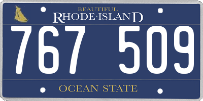 RI license plate 767509