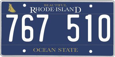 RI license plate 767510
