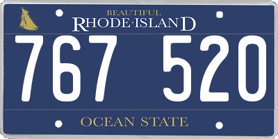 RI license plate 767520