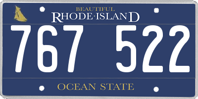 RI license plate 767522