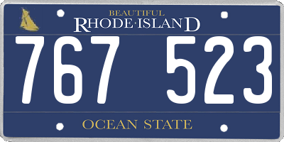 RI license plate 767523