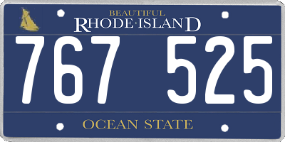 RI license plate 767525
