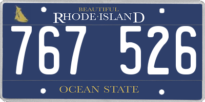RI license plate 767526