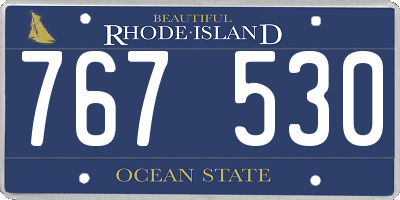 RI license plate 767530