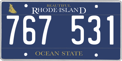 RI license plate 767531