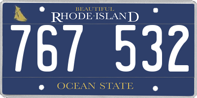 RI license plate 767532