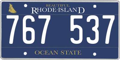 RI license plate 767537