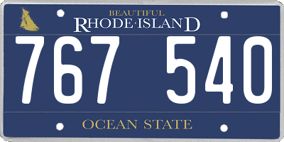 RI license plate 767540