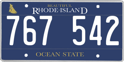 RI license plate 767542