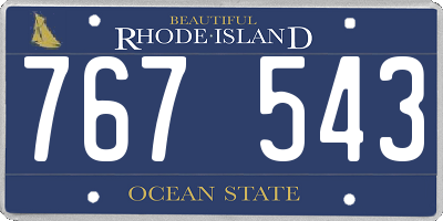 RI license plate 767543