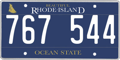 RI license plate 767544