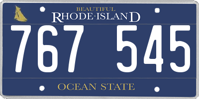 RI license plate 767545