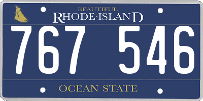 RI license plate 767546