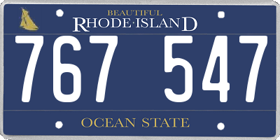 RI license plate 767547