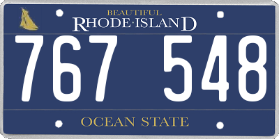 RI license plate 767548