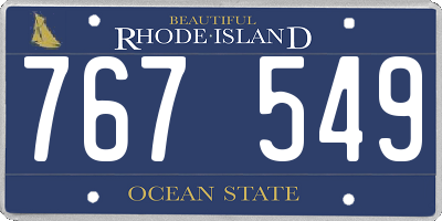 RI license plate 767549