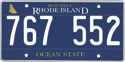 RI license plate 767552