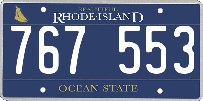 RI license plate 767553
