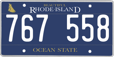 RI license plate 767558