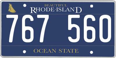 RI license plate 767560