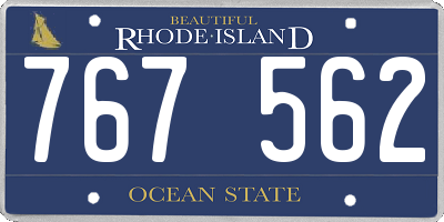 RI license plate 767562