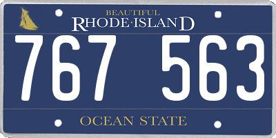 RI license plate 767563