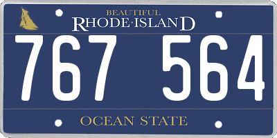 RI license plate 767564