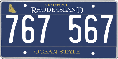 RI license plate 767567