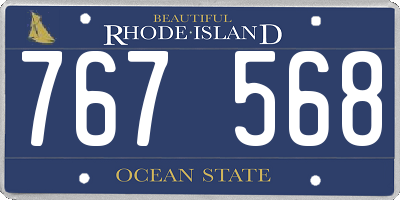 RI license plate 767568
