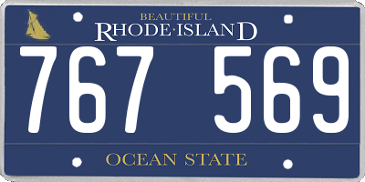RI license plate 767569