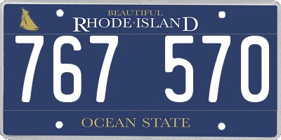 RI license plate 767570