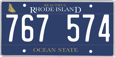 RI license plate 767574