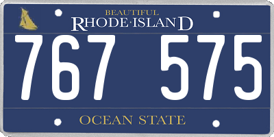 RI license plate 767575