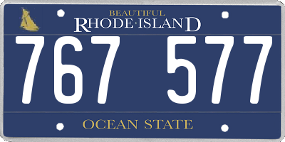 RI license plate 767577