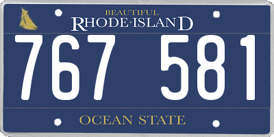 RI license plate 767581